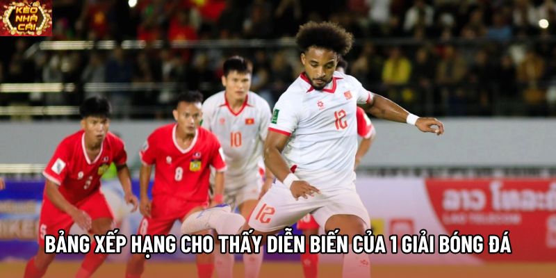 Bảng xếp hạng cho thấy diễn biến của 1 giải bóng đá